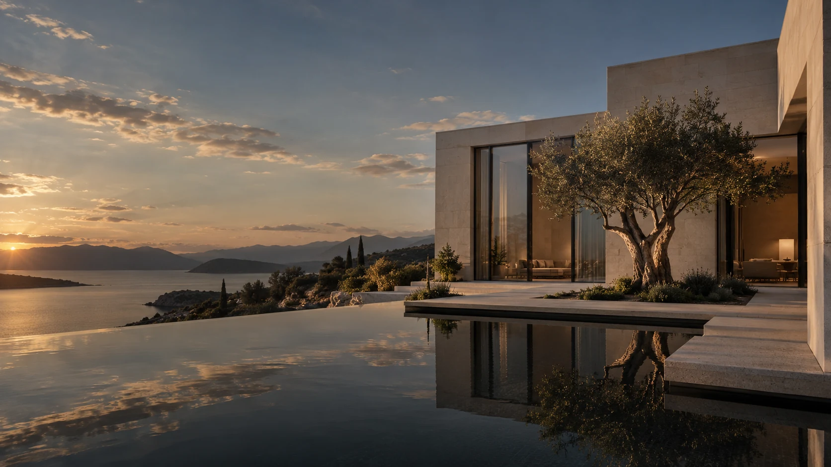 Illustrative contemporary waterfront residence
